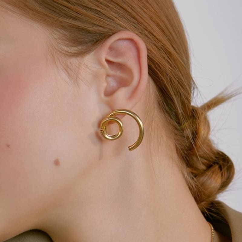 

MONDAY EDITION Holiday vortex earrings gold