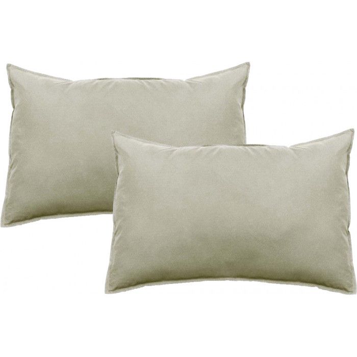 Lot de 2 taies d'oreiller Palace pur coton teint lavé 63 fils/cm² Vent du sud - Palace Romarin - Lot de 2 taies d'oreiller 50 x 70 c