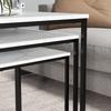 Nesting Side Tables, 3-Piece, Marble Effect, Steel Frame, White