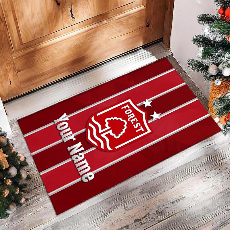 Nottingham Forest FC Printed Crystal Velvet Rug Non‑Slip Crystal Velvet Carpet For Sofa Bedroom Indoor Home Decoration