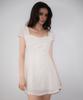 ROSEFRANTZ Lace Shirring Button Flare Dress [Ivory]