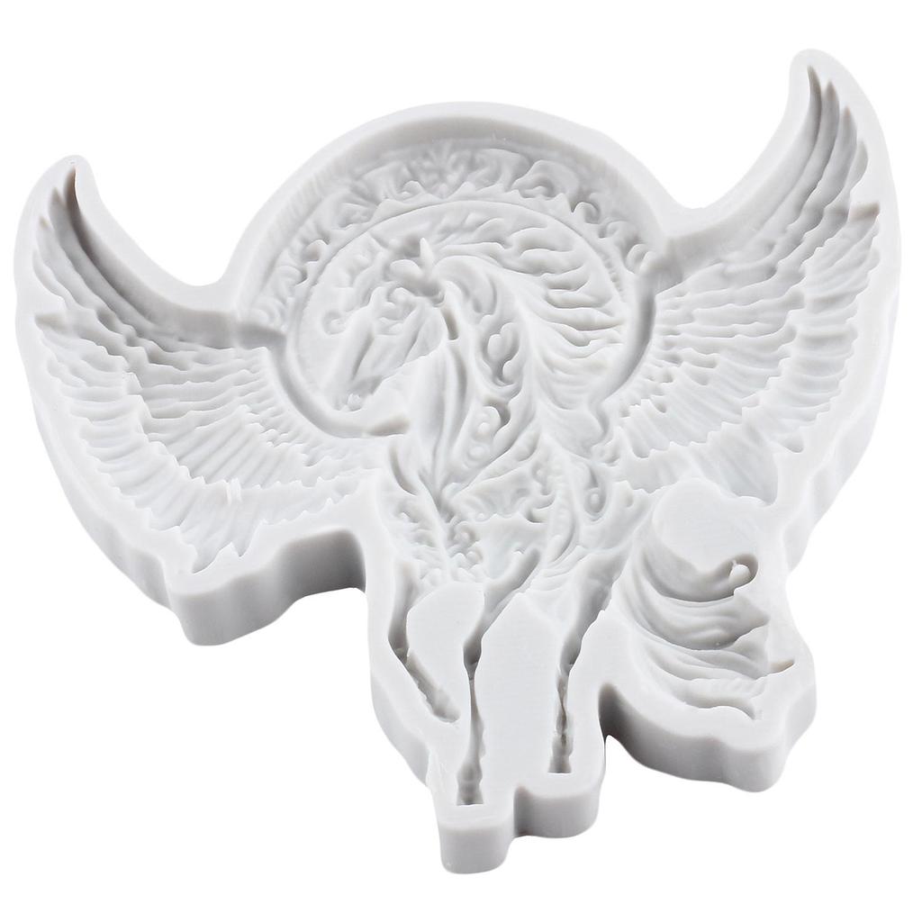 Flying Horse Silicone Molds Pegasus Fondant Mold Cake Decorating Tools Cupcake Topper Chocolate Candy Craft Gum Paste Polymer Clay