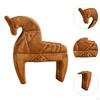 Wooden Horse Decor Carved Durability Vintage Sturdy Gift Ornament Table Decoration for Living Room