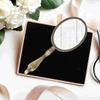 Handheld Mirror With Handle Compact Makeup Mirrors Retro Travel Beauty Accessories Durable Lightweight Ladies Gift