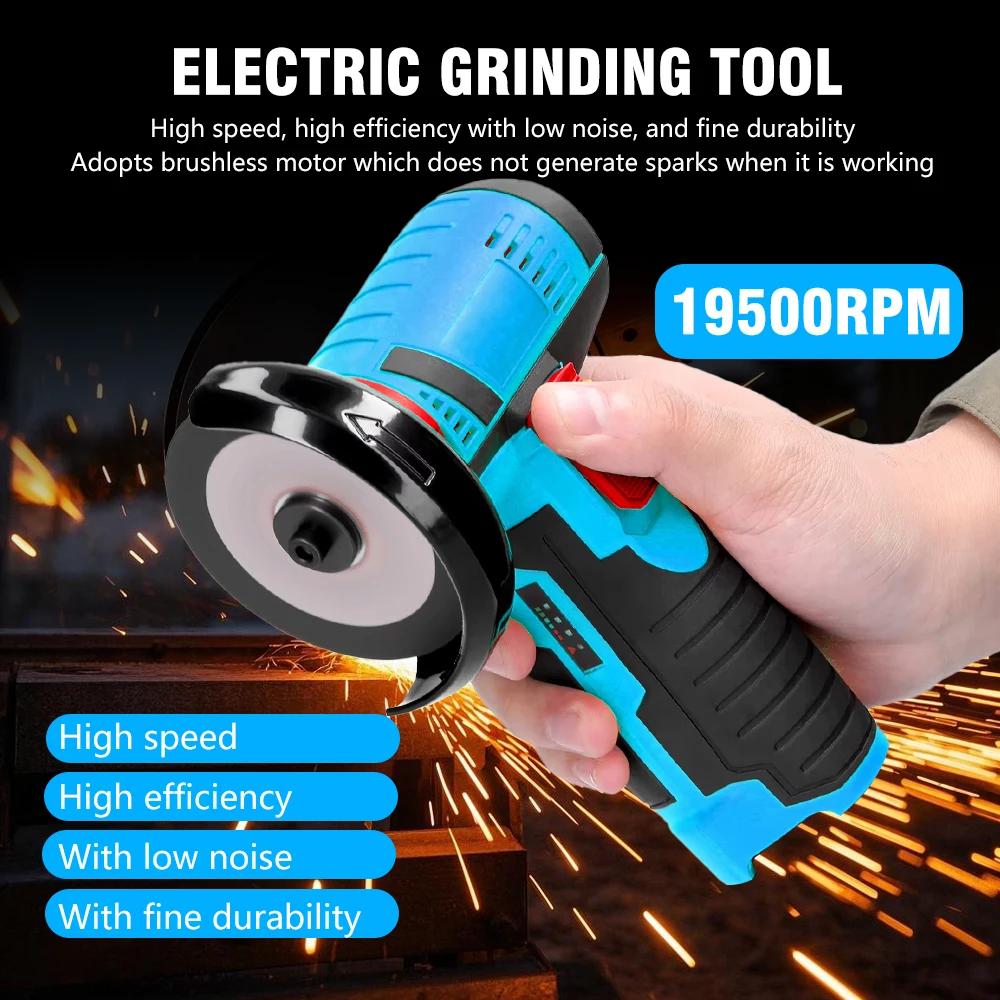19500RPM 12V Cordless Angle Grinder | Diamond Cutting/Polishing/Grinding | Mini Rechargeable Multi-Function Tool | amabilis