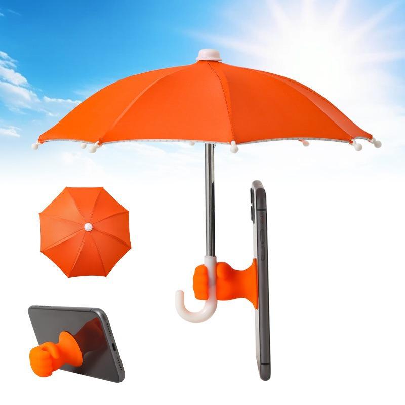 1Pcs Waterproof Rainproof Universal Smartphone Sun Shade Outdoor Live Phone Mini Umbrella Portable Car Phone Holder Umbrella
