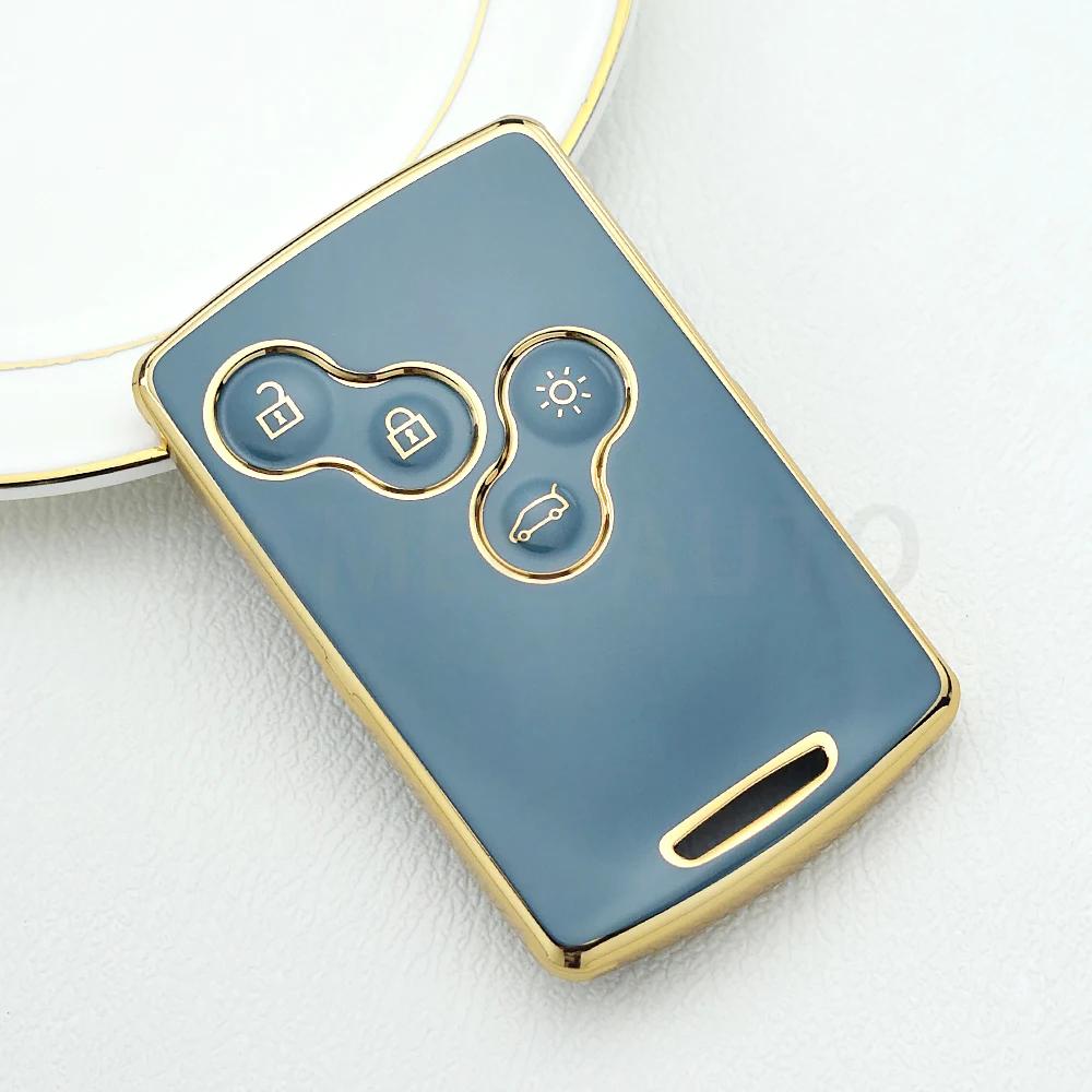 

4 Buttons Tpu Car Key Cover Remote Key Shell For Renault Laguna Koleos Megane Fob Smart Card Key Case