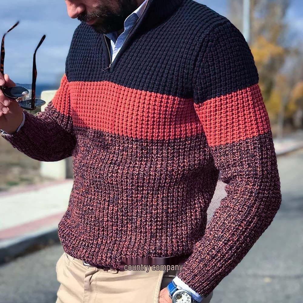 Men's Plus Size Loose Fit Knit Pullover Sweater - Long Sleeve, Casual Autumn/Winter Style