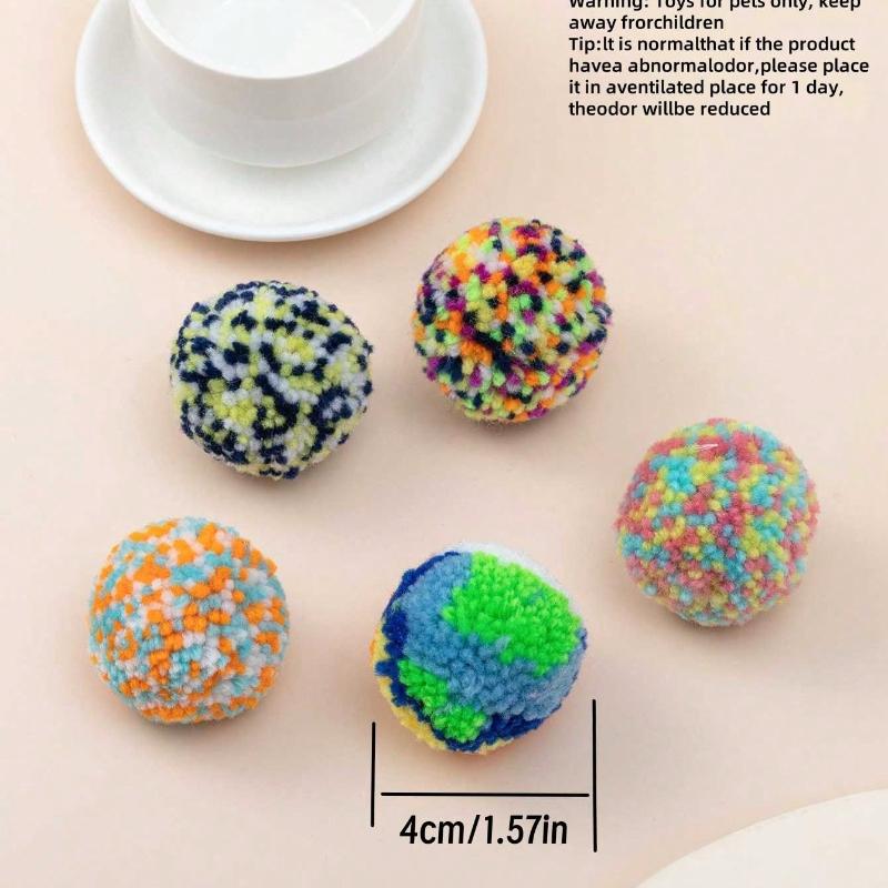 1pcs Random Color Cat Teaser Plush Ball