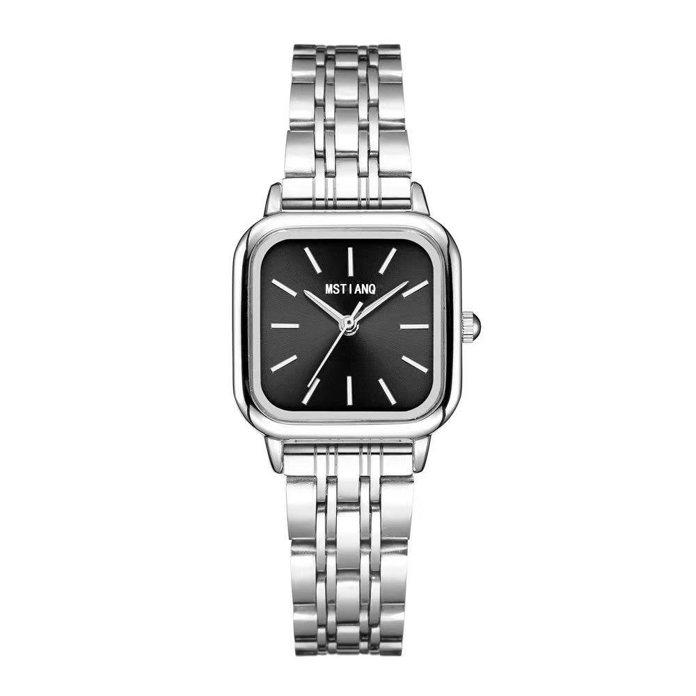 Cold Wind Simple Square Small Dial Watch Female Student Versatile Women Steel Belt Quartz Watch Female