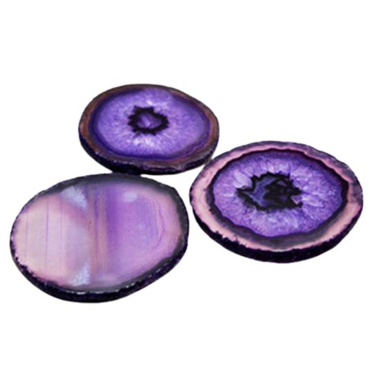 Polished Dyed Coaster Compact Stone Natural Agate Sliced Coaster Desktop Decor
