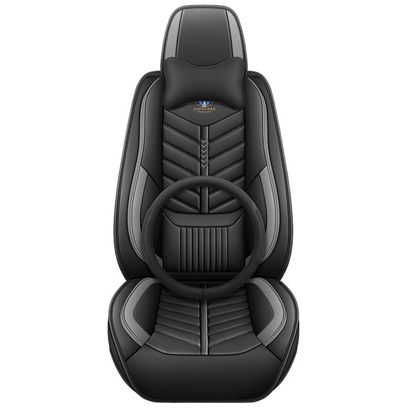 New Front Passenger Seat Covers Fully Enclosed Single-seat Leather Car Seat Cushions All-season Compatible Seat Covers(Only 1PC Seat Cover)