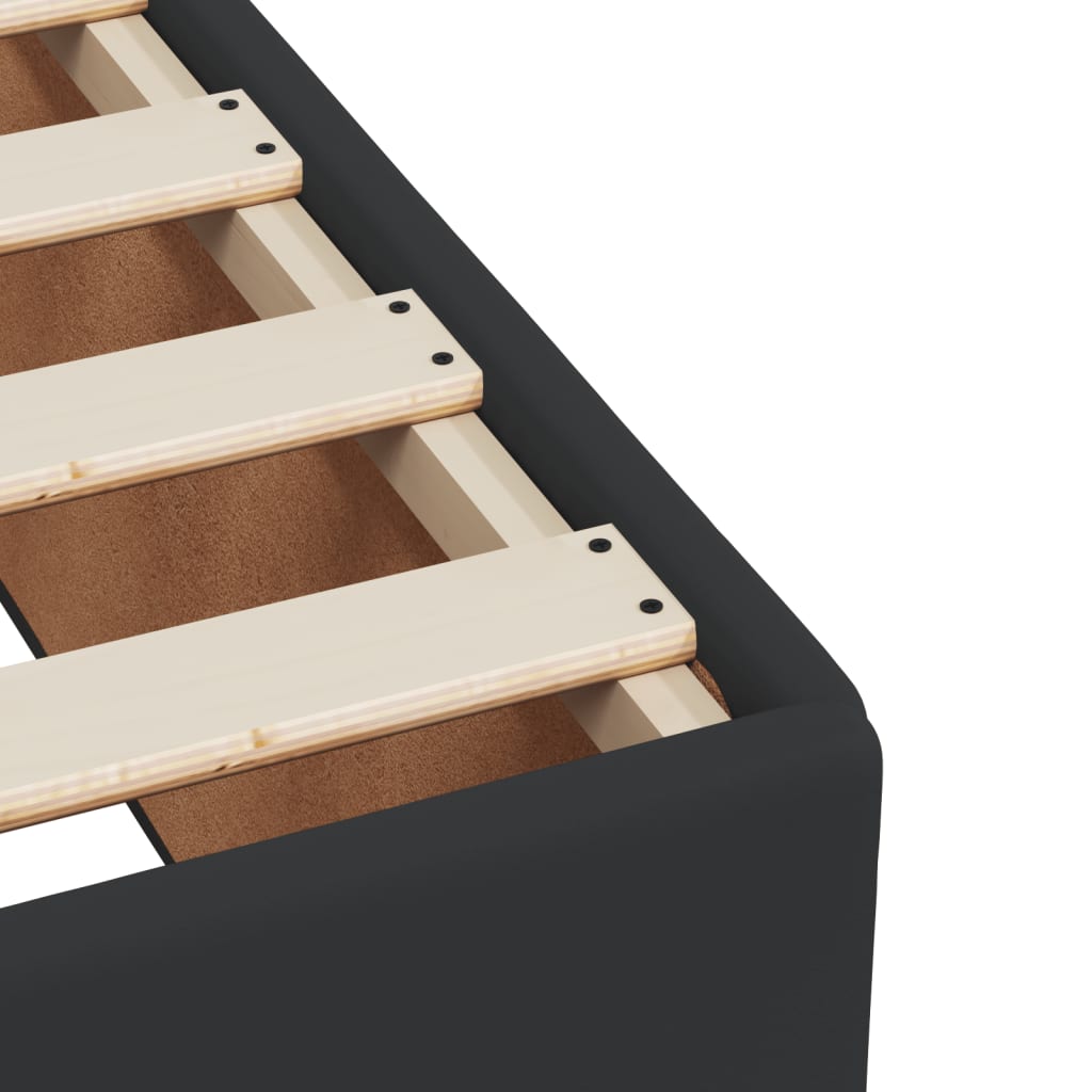 Black Bed Frame 90x190 cm Faux Leather