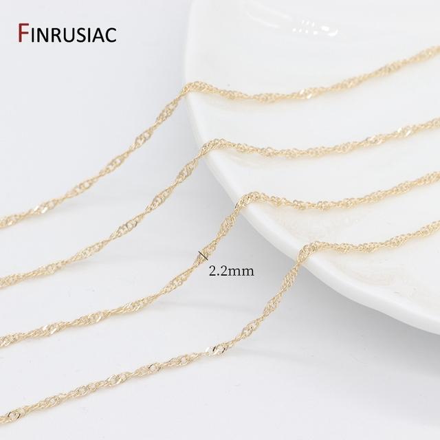 

14K Real Gold Plated 1.3mm Thin Chain For DIY Jewelry Making, Wholesale Brass Chains Accessories Findings Length 1 meter
