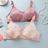 Women's Large Size Bra Sexy Full Cup Lace Wireless Bralette Transparent Push Up Underwear
