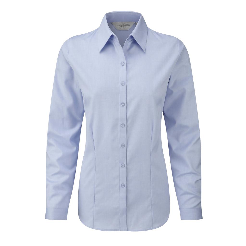 Russell Ladies/Womens Herringbone Long Sleeve Work Shirt