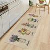 Design levandule a tulipánů Kuchyňská podložka na podlahu , Dekorativní flanelový podlahový koberec pro prostor u dřezu Prádelna Jídelna Koberec
