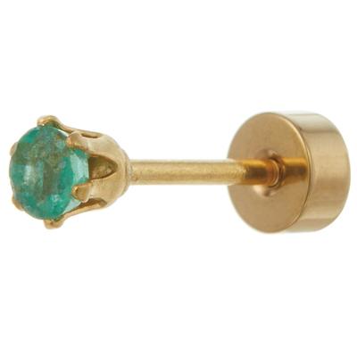 Chirurgischer Edelstahl Naturstein 3mm Einzelohr Einzeln verkauft Schraubverschluss Flache Rückseite Einzelstein 6 Krappen Ohrringe für Damen und Herren [Piena]