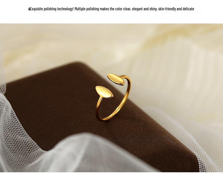 Banyan Tree S925 Silver Asymmetrical Geometric Love Ring - Light Luxury Design for Women, New Trend Index Finger Jewelry