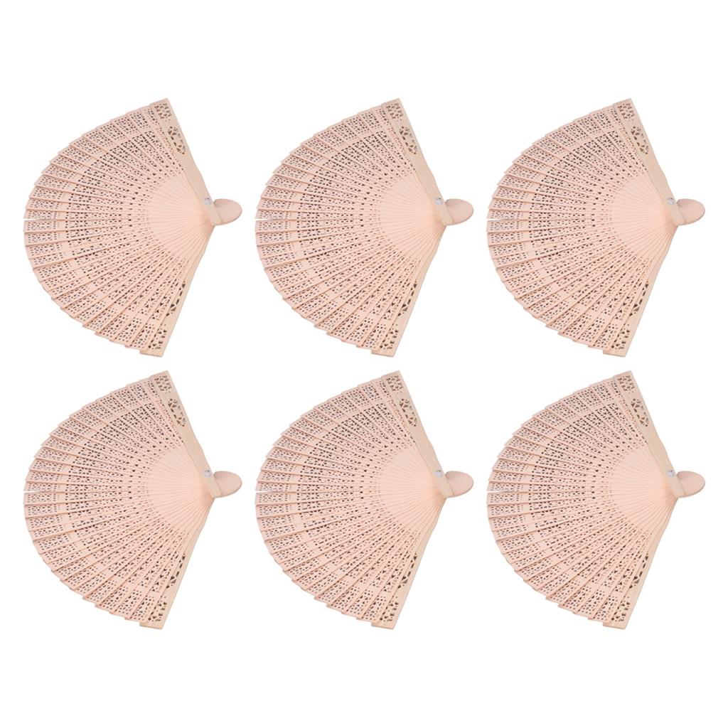 12 ks Dřevěné ruční vějíře Čínský styl Dutý Skládací Ruční vějíř na svatební dar Párty DIY