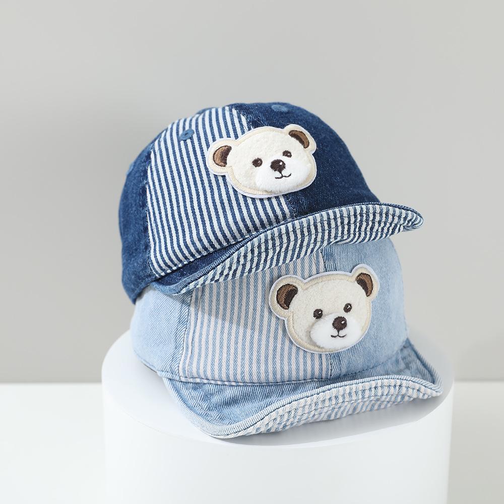 Autumn Baby Boys Baseball Caps Lovely Cartoon Bear Hats for Children Outdoor Sunshade Kids Cap 6-18M