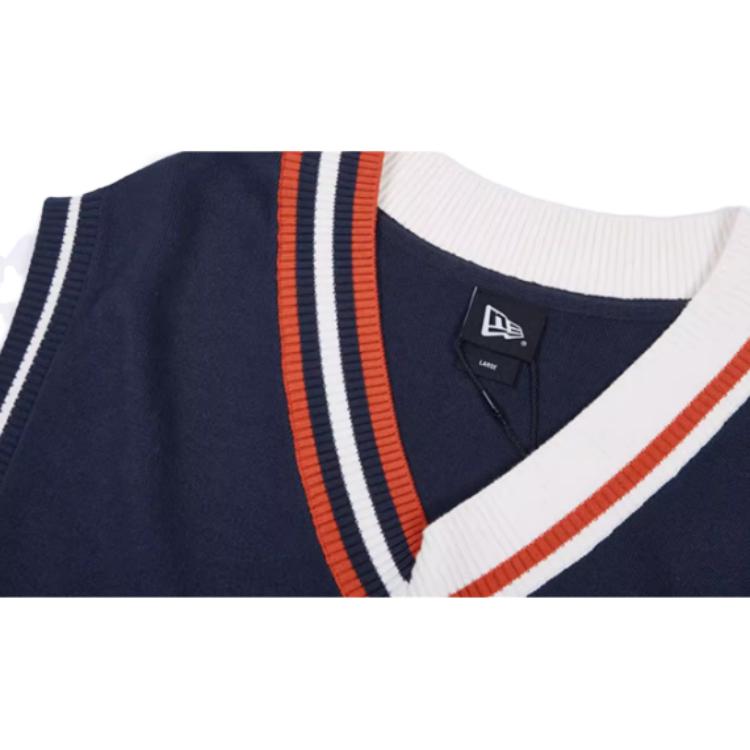New Era FW23 Academy Club Series MLB New York Yankees Retro Loose Color Block Sports V-Neck Vest Unisex Vest Navy-Blue 13558547