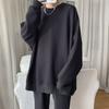 Men Shirt Solid Color Super Soft Loose-fitting Long Sleeve Breathable Decorative Polyester Autumn Spring Men Baggy Pullover Male Tops for School