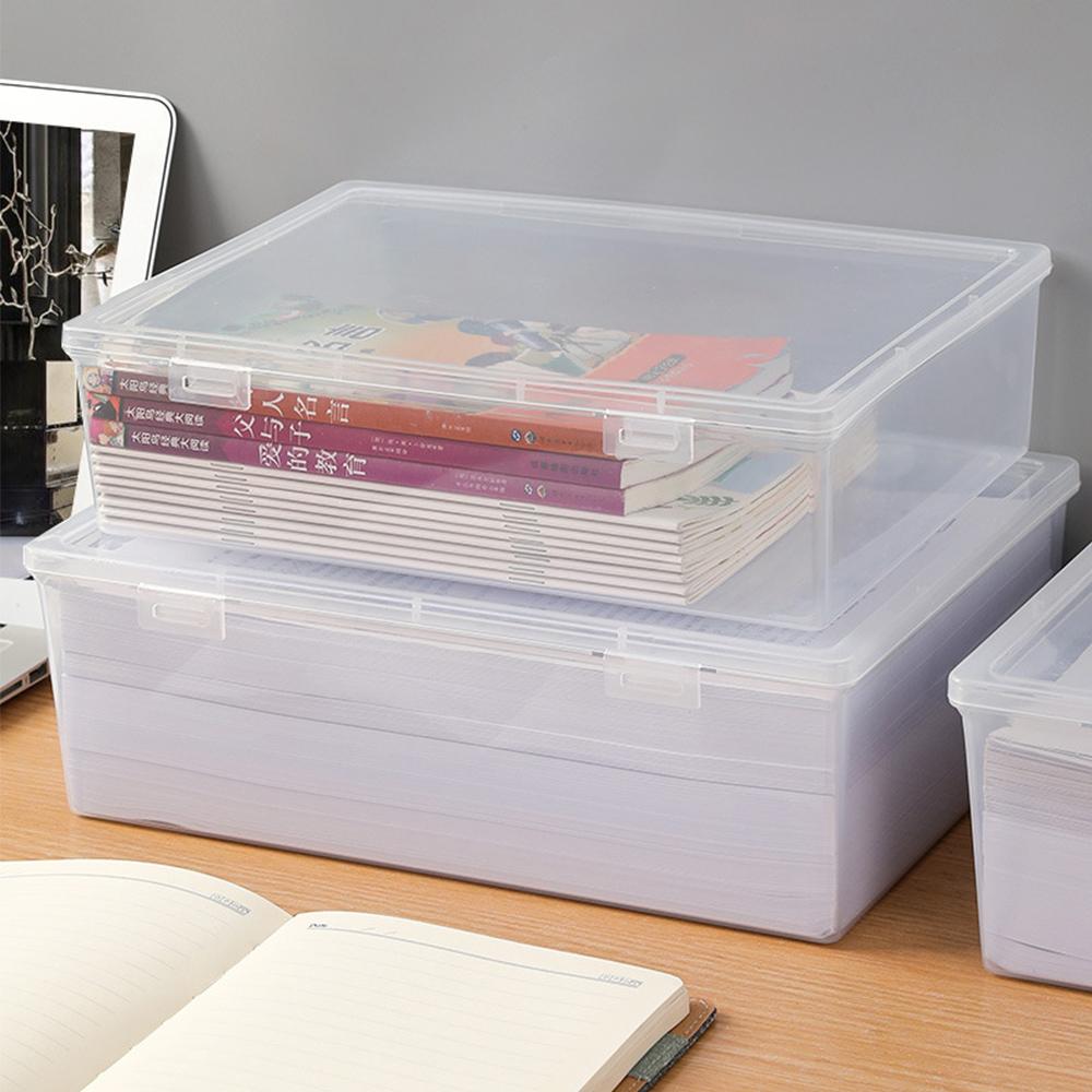 Desktop Storage Case Pencil Storage Box Large Capacity Transparent Stationery Document Organizer Multifunctional Dustproof