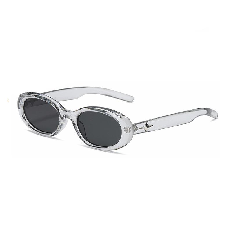 Y2K Fashion Sweet Cool Spicy Girl Sunglasses For Women Men Premium Retro Oval Laser Pink Shade For Women Small Frame Star Decorative Sun Glasses