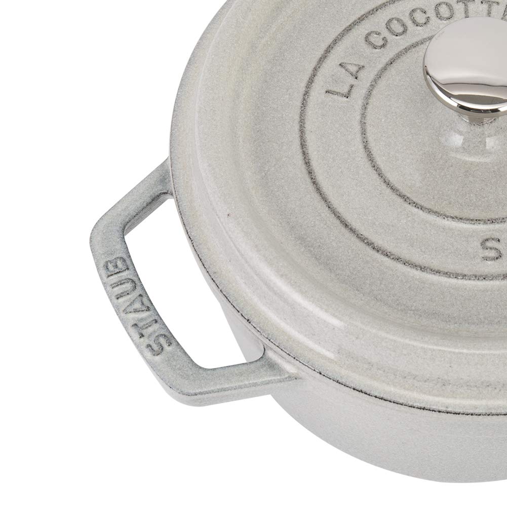 Staub Pico Cocotte Round 20cm Campagne pot Enamel pot Rund Brater blanco trufa Pot Cookware Kitchenware [Staub Pot] (White Truffle)
