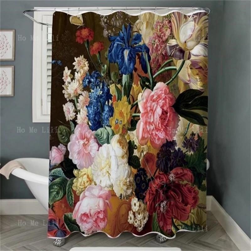 

Elegant Vintage Colorful Flowers Nature Floral Art Modern Romantic Claude Monet Water Lilies Shower Curtain With Hooks 90x180 cm