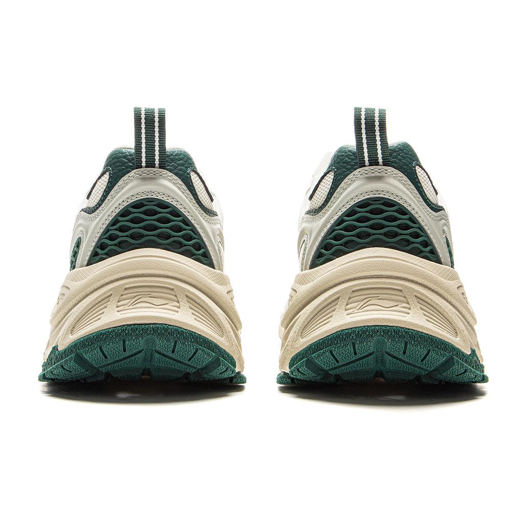 New LiNing Star Ring Cushioning, Slip Resistant, Abrasion Resistant, Breathable Low Top Casual Shoes Men's White Green AGCV111-1