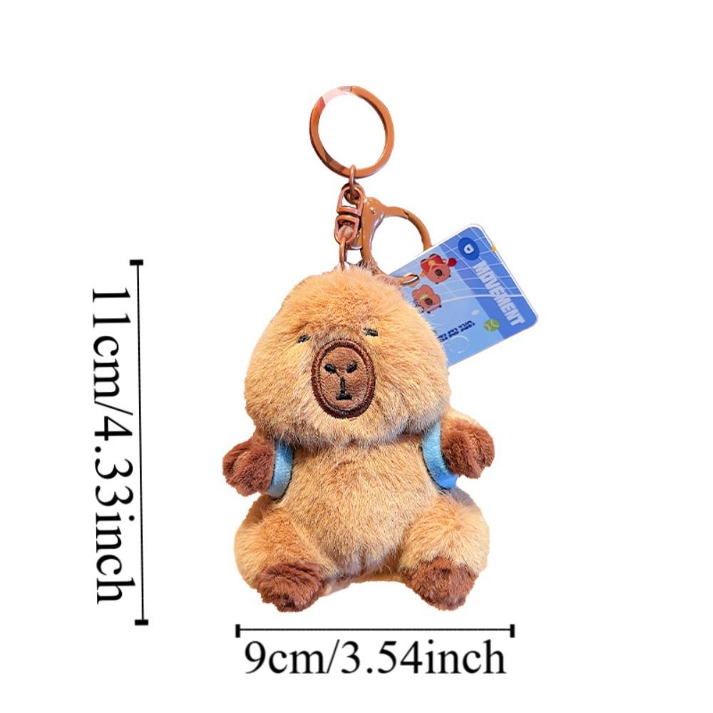 Cross Dressing Capybara Key Ring Soft Backpack Flutter Doll Funny Plush Sport Pendant  Daily