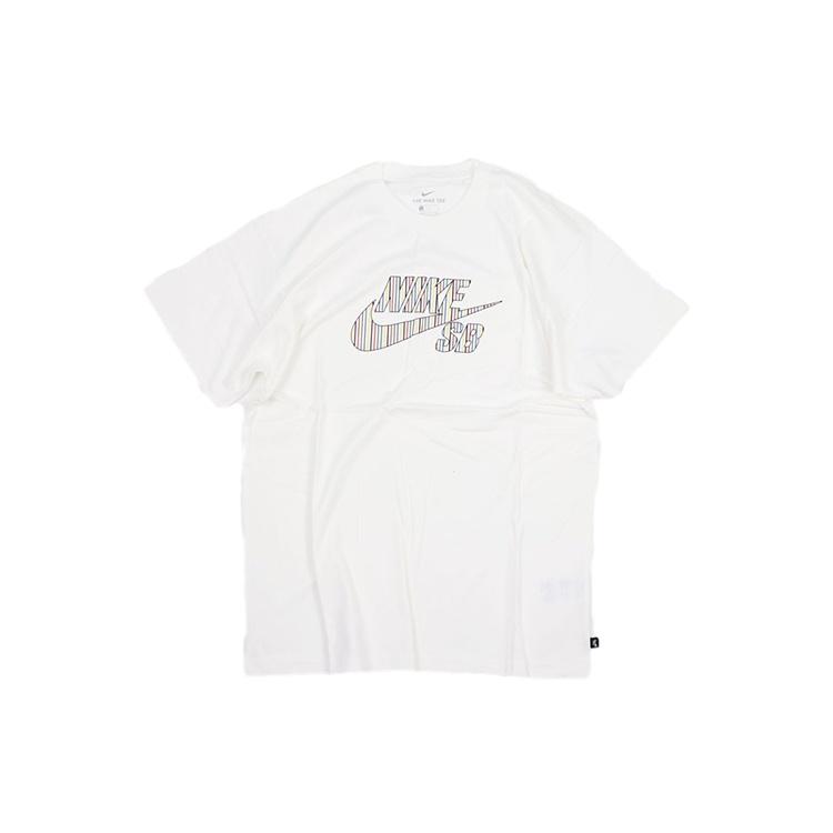 Nike Sb Skateboard Large Colorful Logo Sports Short Sleeve t White Men s CW1463-100 XXL
