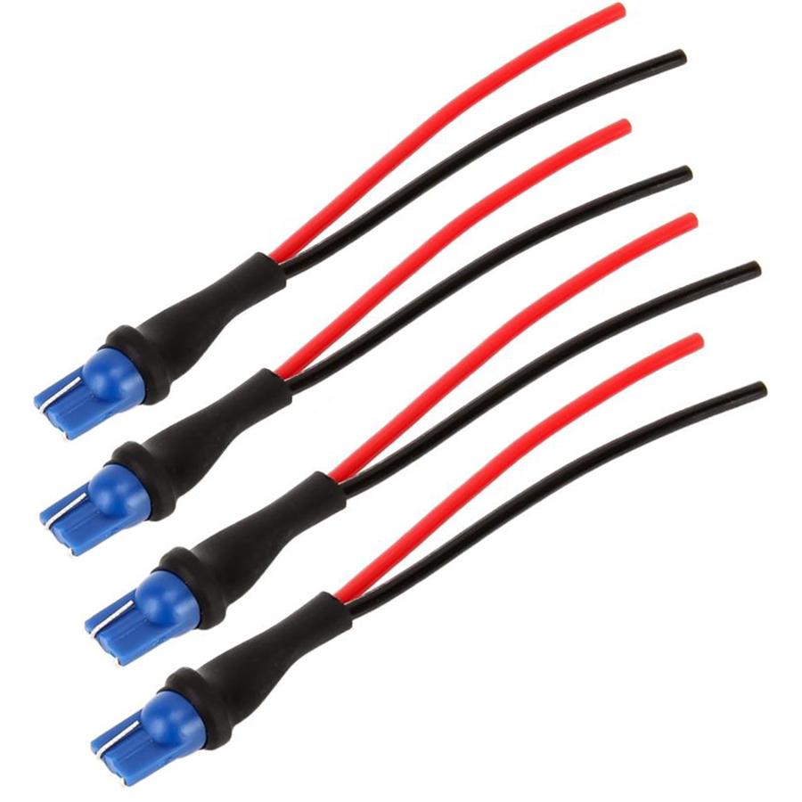 NHAUTP 4Pcs/Lot T10 Socket Connector W5W Male Plug Adapter Extended Wire 4Pcs T10