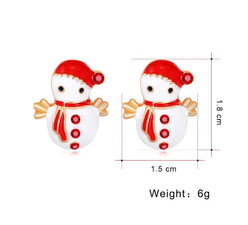 Women Christmas Snowman Ear Studs Cute Cartoon Earrings Jewelry Ornaments for Ladies