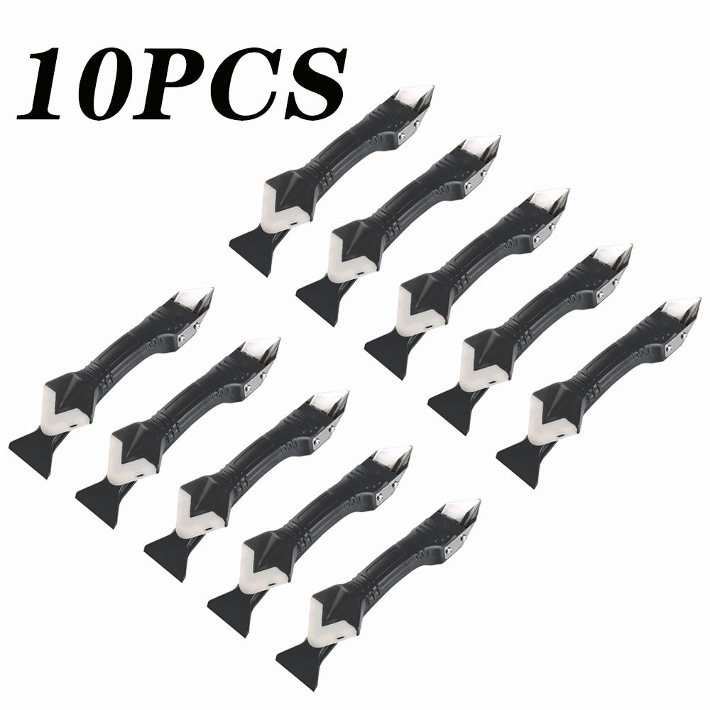 Professional Grout and Caulk Removal Tool Kit with Metal Scraper and Silicone Spatula for Tile Corner and Seam Cleaning