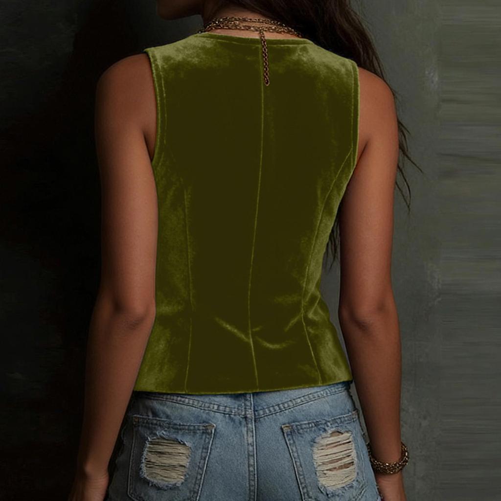 2026 Spring/Summer Women's Sleeveless Button Vest Tank Top - Sexy & Stylish