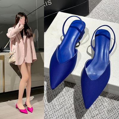 Fashion Short Heel Shoes Women 2024 Sexy Thick Heel Sandals Ladies Pointed Single Shoes Simple Temperament High Heel Sandals