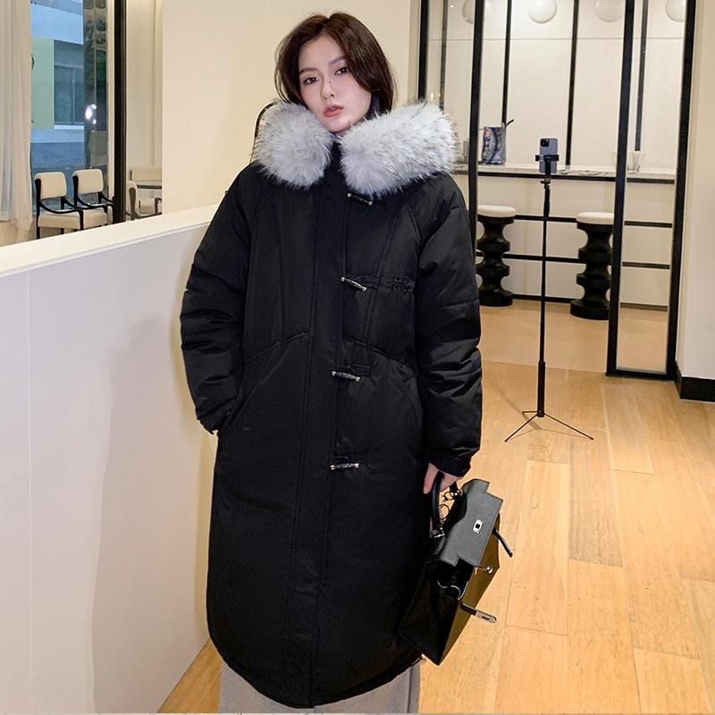 

Осень-зима, утепленная теплая парка, женская повседневная милая однотонная Свободная куртка с капюшоном и большим карманом, верхняя одежда XXL чёрный