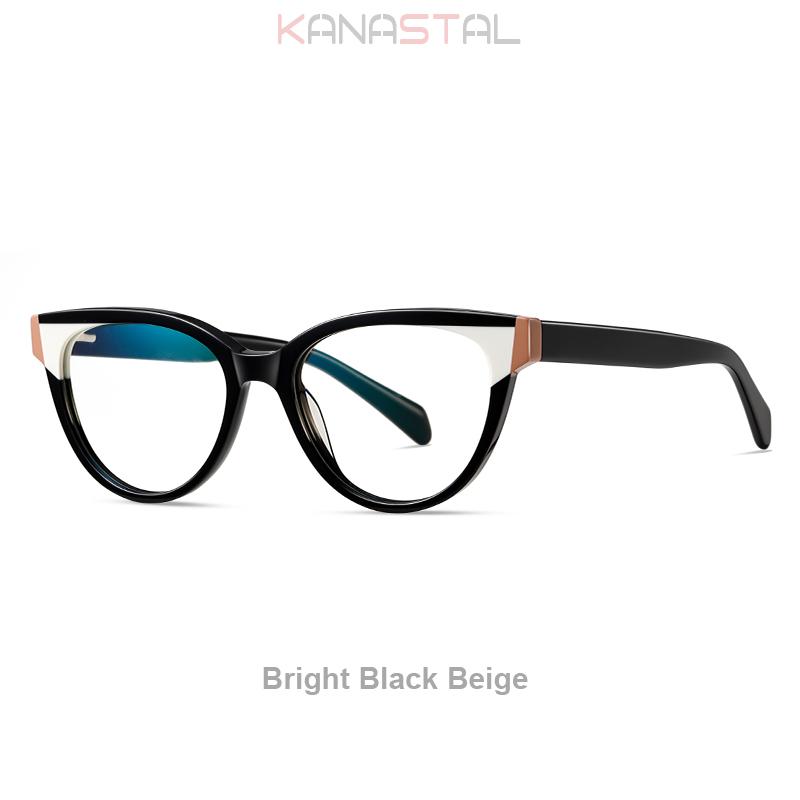 Women Blue Light Blocking Glasses Acetate Fibre Cat Frame Computer Men Eyewear Anti Ray Prescription Reading Eyeglasses Frame