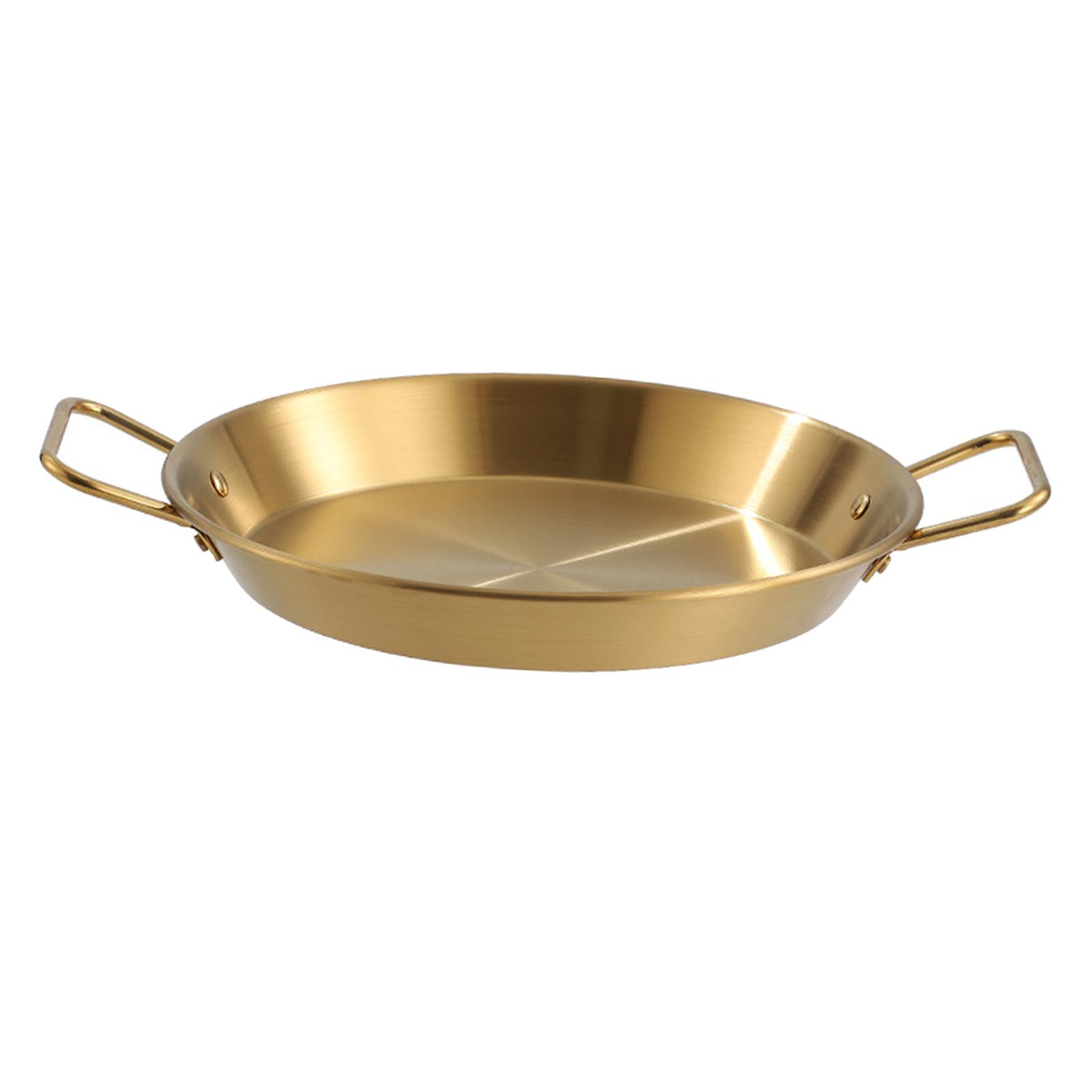 

Paella Pan Stainless Steel Dual Handle Versatile Seafood Lobster Plate Paella Cookware for Home Restaurant