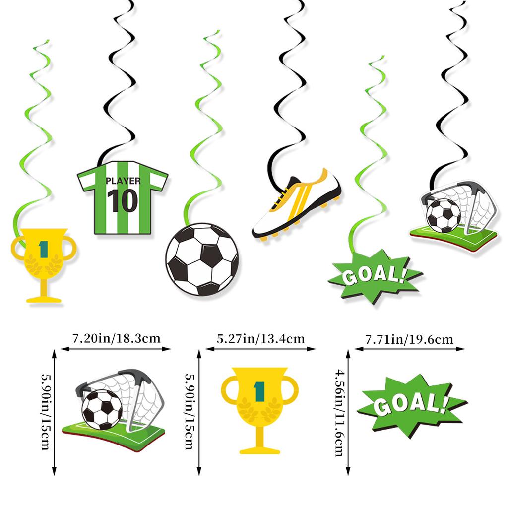 Football Birthday Party Supplies, Soccer Banner & Cake Topper Decor Set