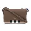 Burberry Sprawdź Torba na ramię Crossbody ze skóry i płótna z designem Color Block Damskie torby Brązowy 81111721