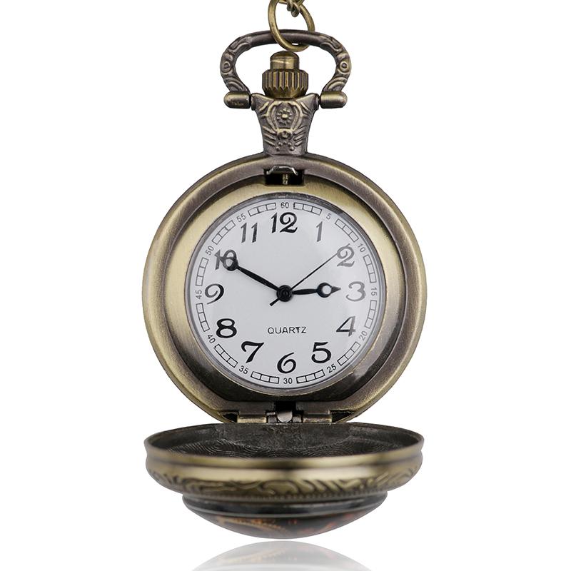 Bronze Vintage Steampunk Cat Locket Necklace Pocket Watch Pendant Gift