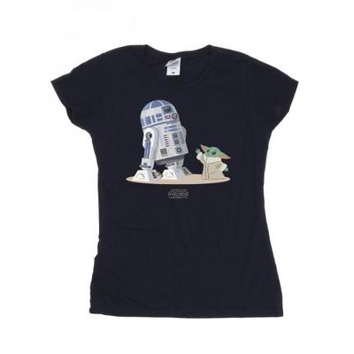 T-shirt in Cotone da Donna The Mandalorian R2D2 E Grogu