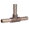 T Connector Fuel Brass Fuel Hose Joiner 3 Way Hose Joiner for Compressed Air Gas Pipe Fitting (6mm)
