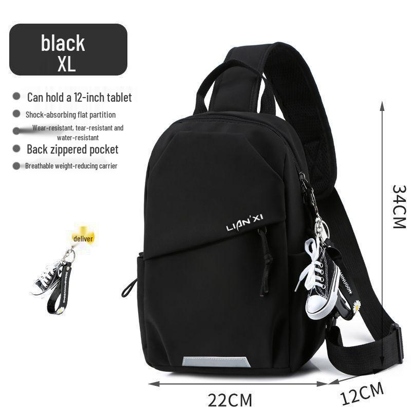 Pánská a dámská japonská trendová všestranná taška přes hruď a crossbody - ležérní cestovní a sportovní batoh