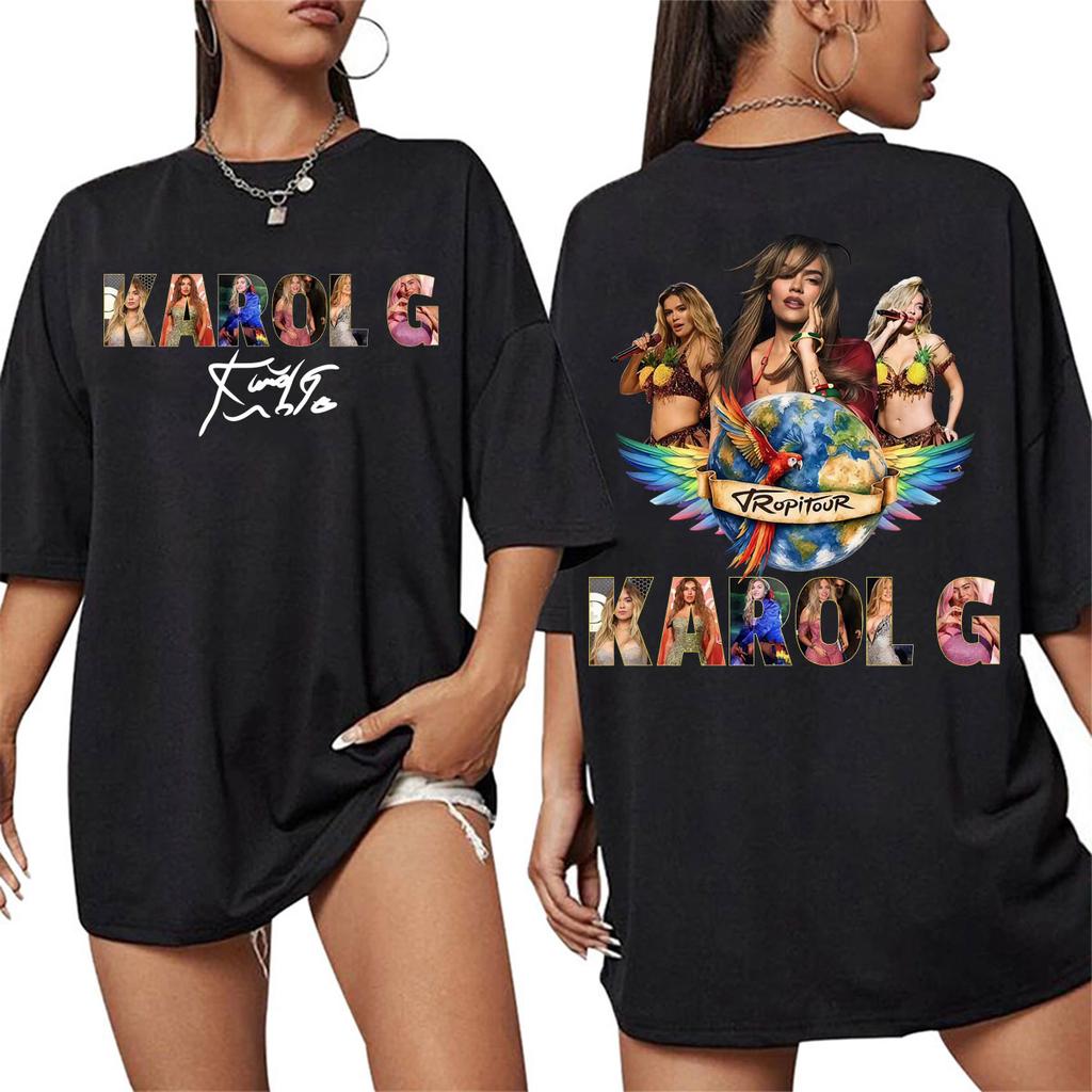 Karol G Tropicoqueta Tour 2026 Concert T Shirt Unisex Women Harajuku Trend High Street Tee Shirt Casual Cotton Short Sleeve Tshirt