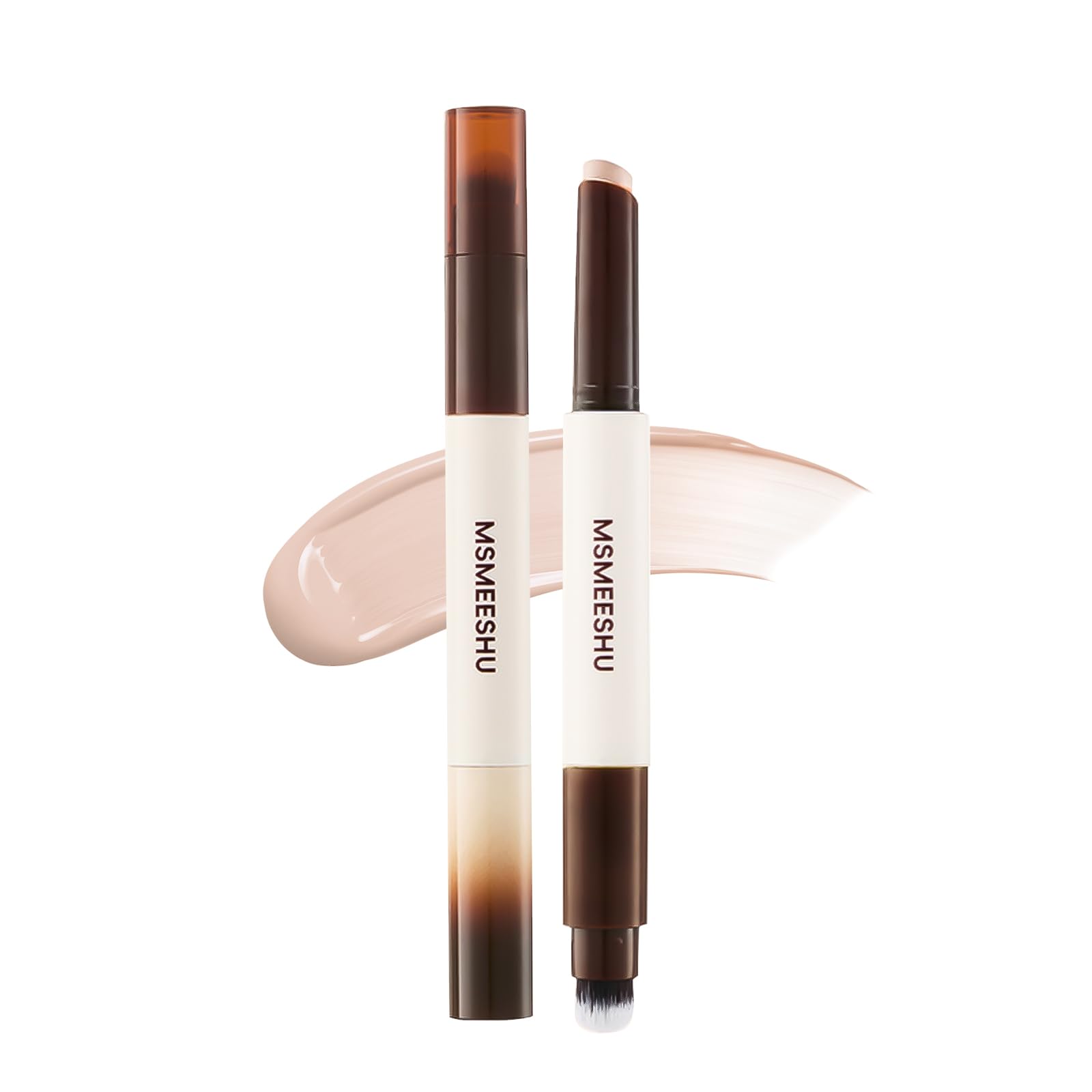 

Lynlyulinger Concealer Stick Concealer with Double-Ended Brush: High Coverage, Close Fit, Natural Finish, Pore Correction, Covers Blemishes, Dark